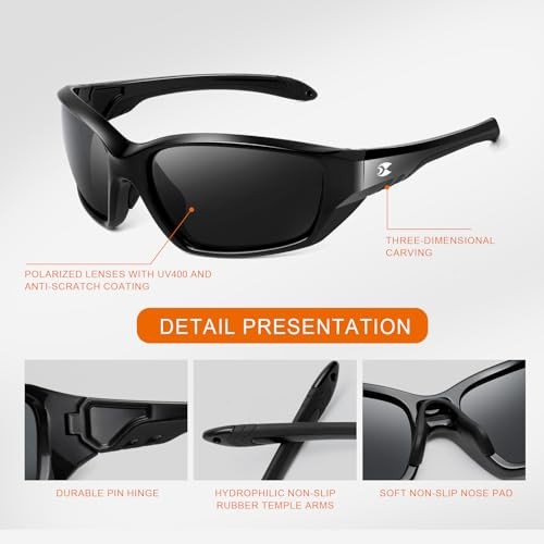 Sports Polarized Sunglasses for Men: Womens UV400 Protection Sun C12-yellow