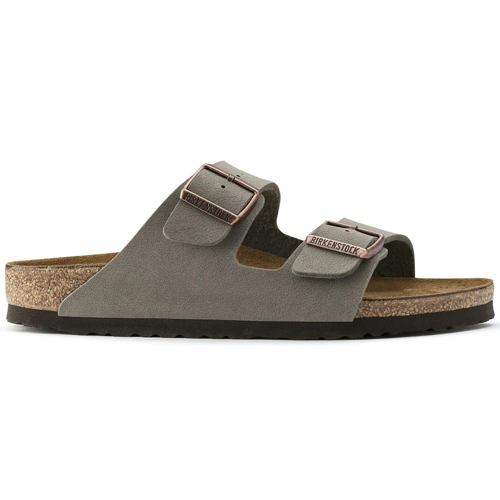 Birkenstock Arizona Birko-Flor Stone Mocha Leather Unisex Sandals New Sizes 6–12
