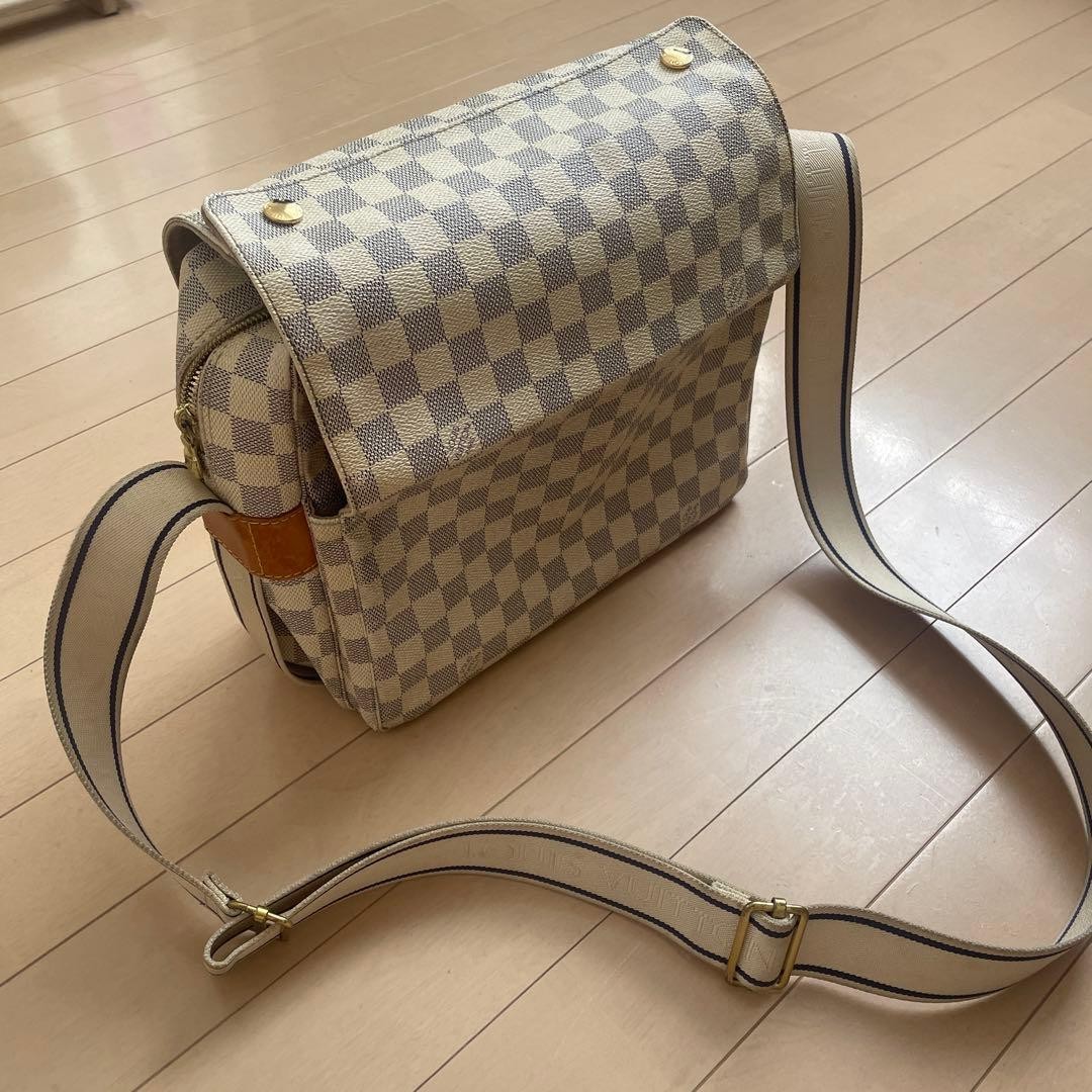 Auth LOUIS VUITTON Damier Azur Naviglio Shoulder Bag Used