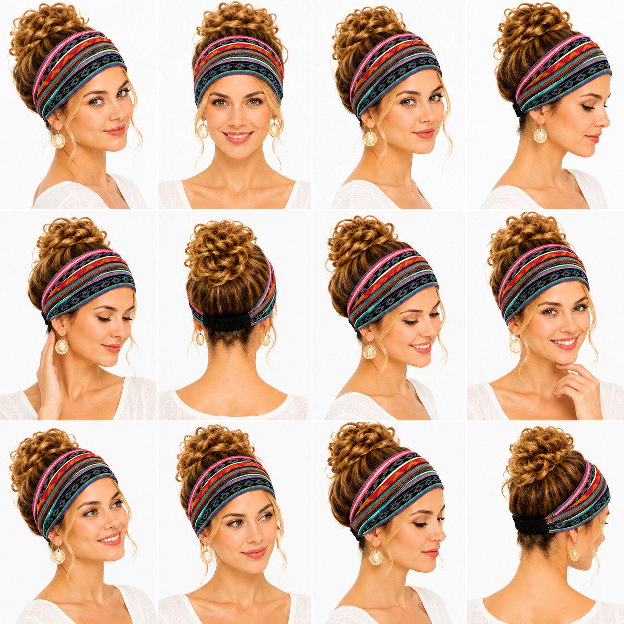 6pcs Women’s Boho Headband Wide Yoga Stretchy Hair Headwear Headwrap Sport Lot