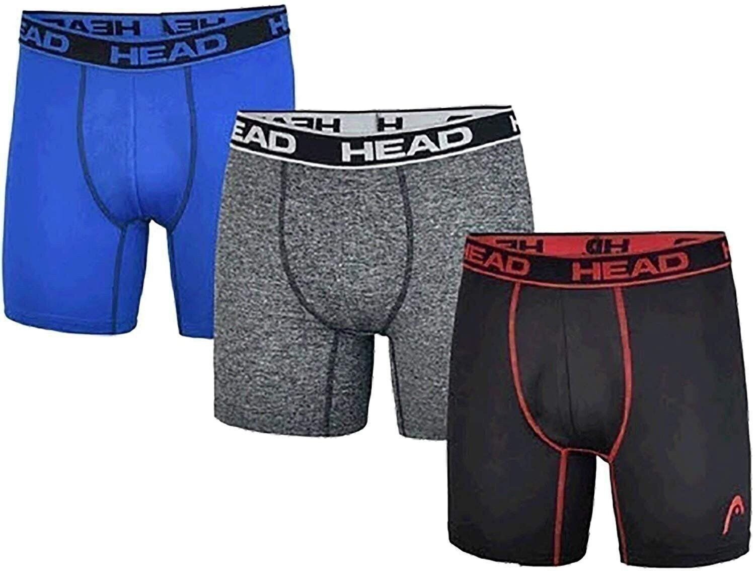 HEAD Mens Performance Underwear 3-PACK Boxer Briefs S-5XL Polyester/Spandex