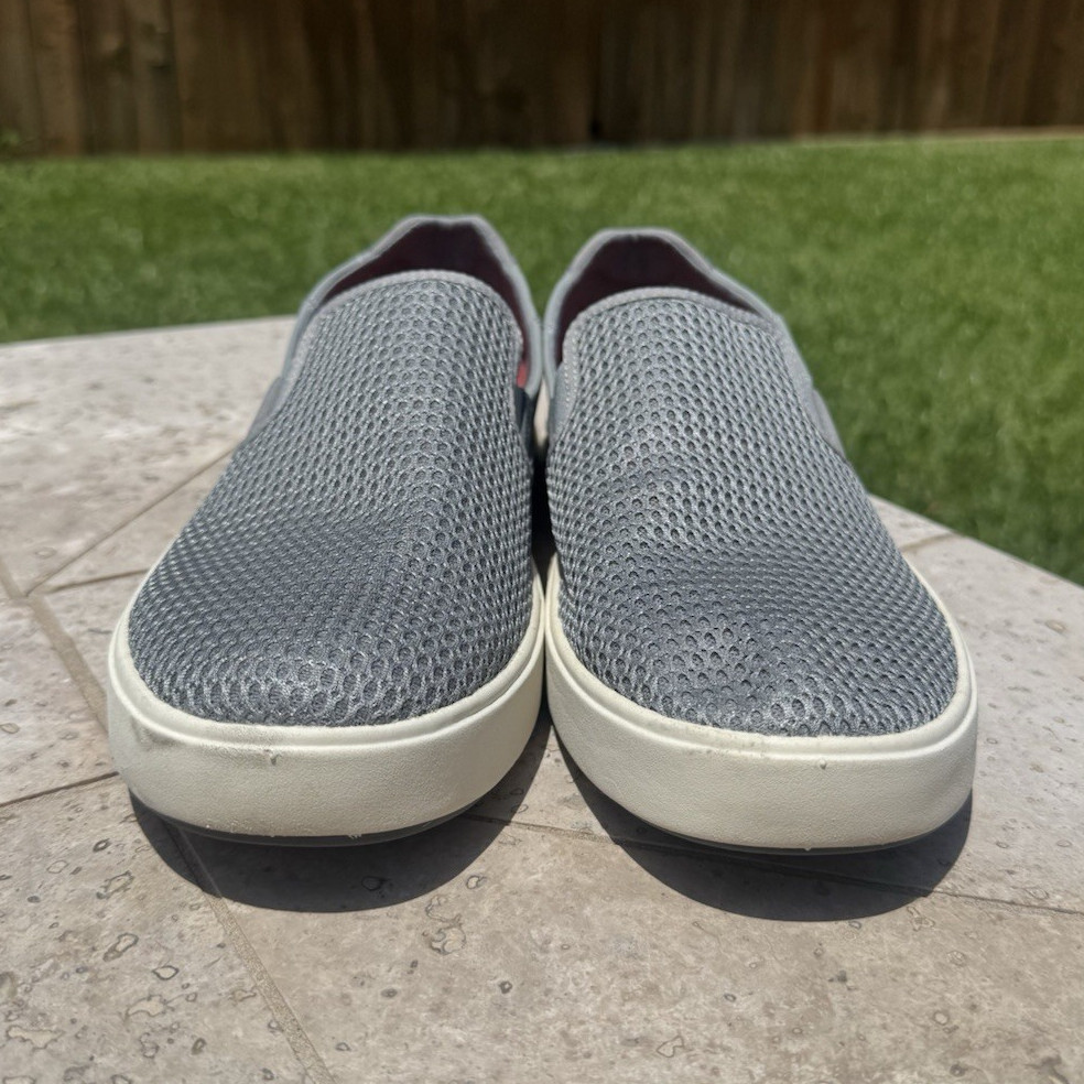 OluKai Lae’ahi Men’s Gray Mesh Slip-On Shoes Breathable Lightweight US 10.5