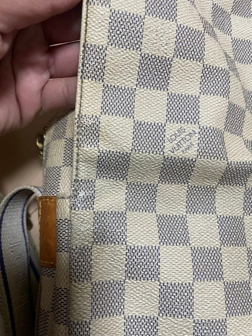 Auth LOUIS VUITTON Damier Azur Naviglio Shoulder Bag Used