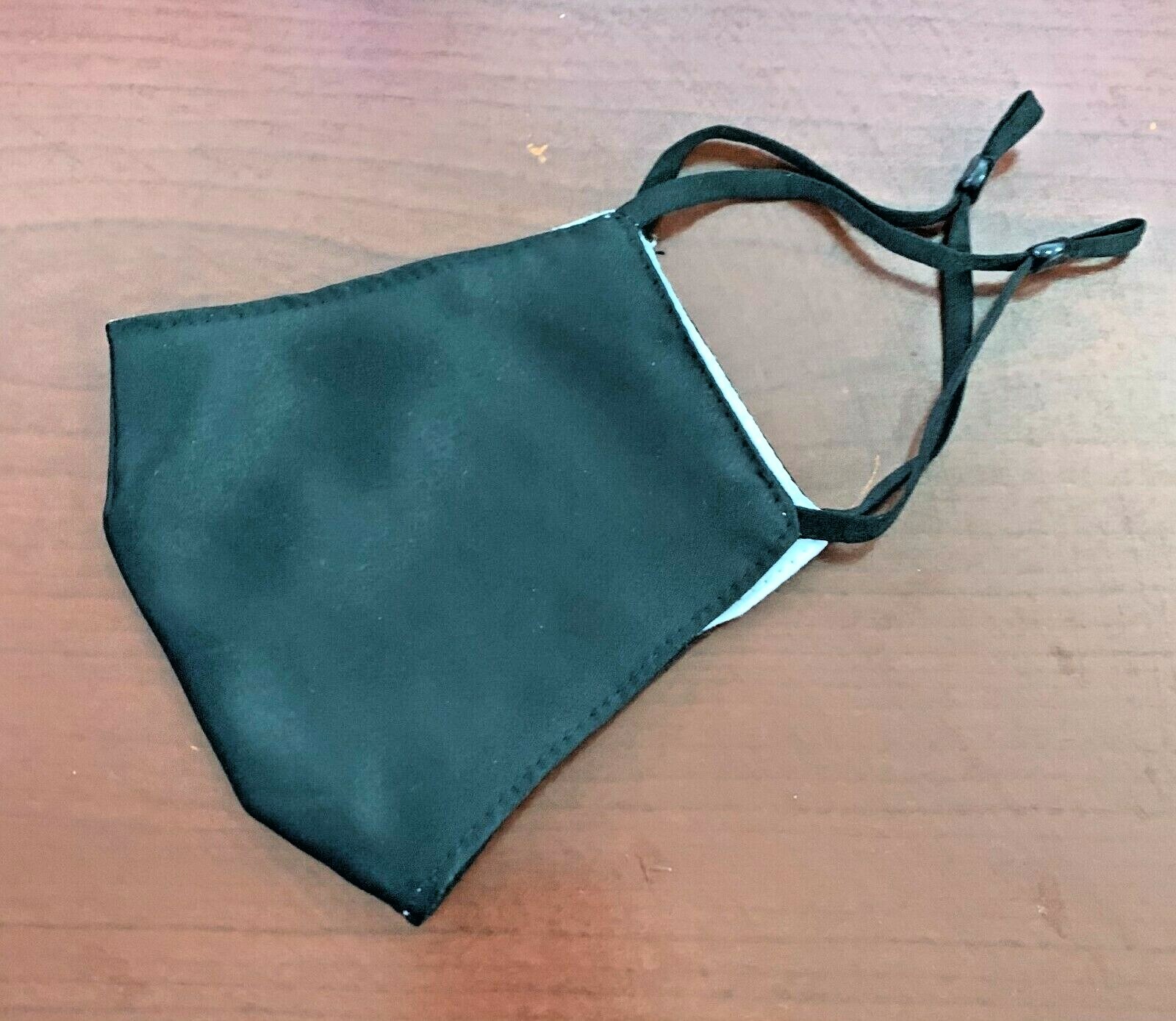 Black Silk Face Mask Adjustable Washable Elastic Adult Cloth US Seller Fast Ship