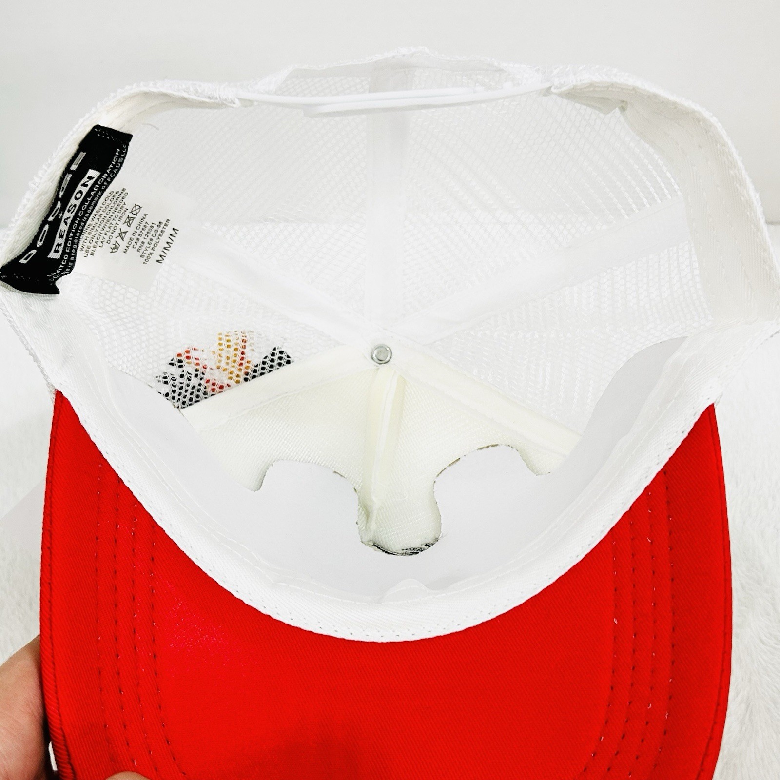 Dodge SRT Hellcat Logo Trucker 2-Tone Foam Hat Cap Adjustable Snapback White