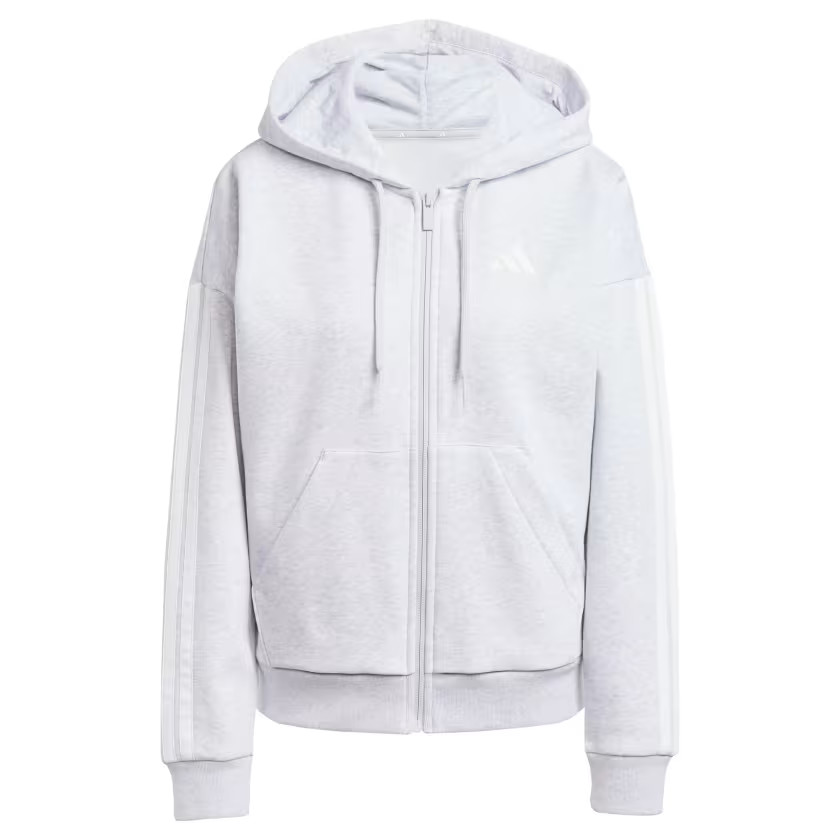 adidas women Essentials 3-Stripes Full-Zip Fleece Hoodie