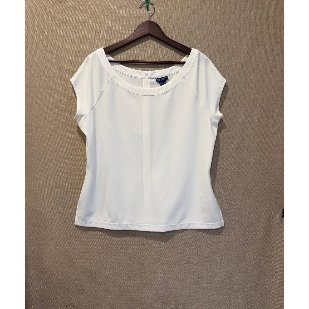 Doncaster Classic White Back-Zip Women’s 90’s Business Style Top | Size 14