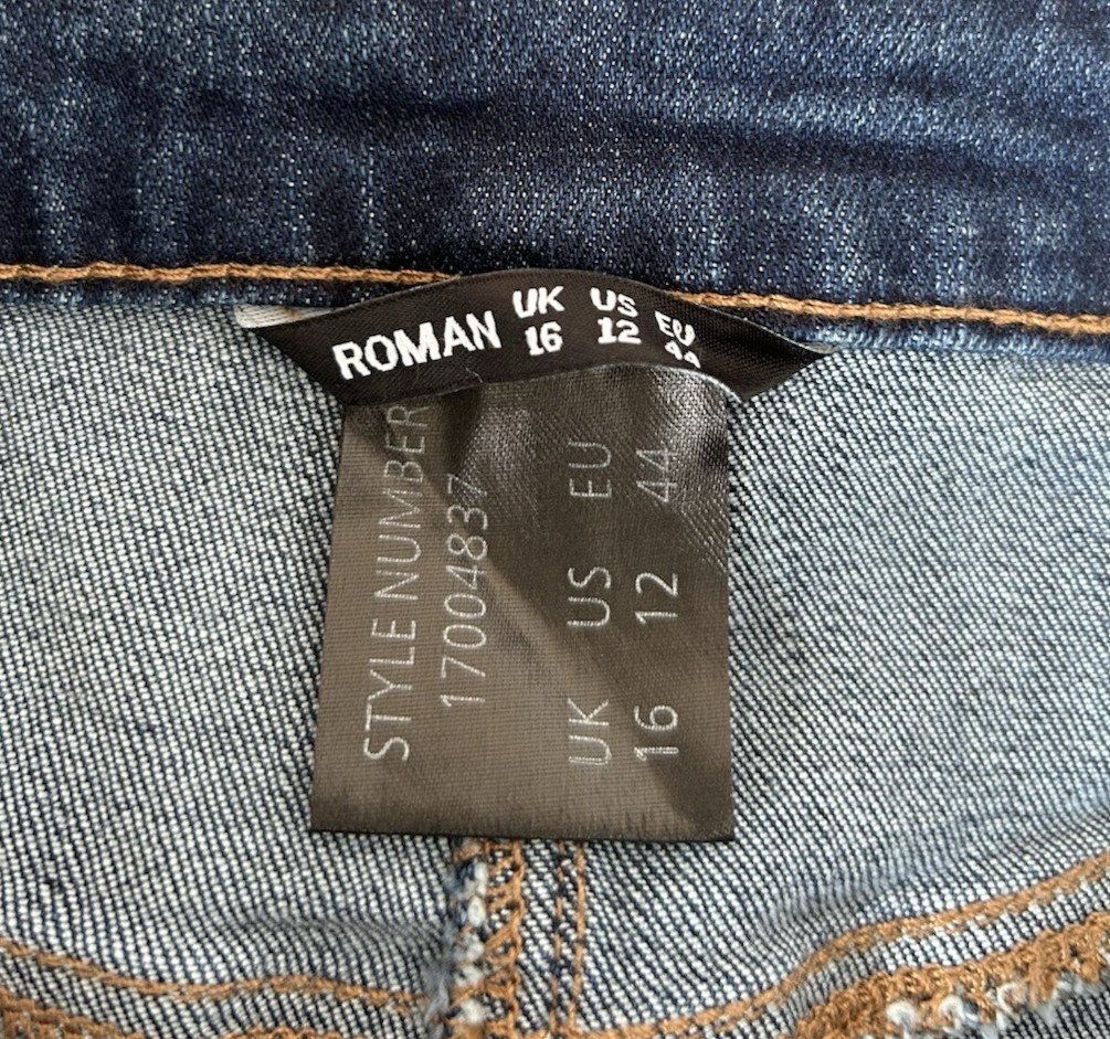 Roman Denim Skirt Women’s Blue Cotton Stretch Classic Size 16 BNWT