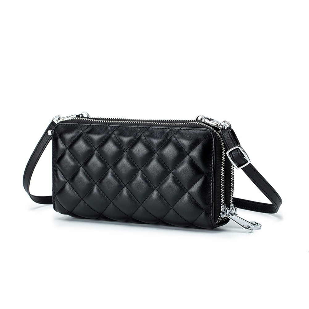 Women Cell Phone Purse Large Leather Wallet Zip Handbag Crossbody Shoulder Bag