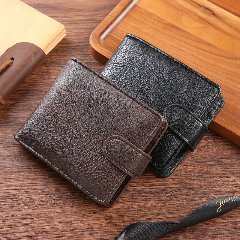 Vintage Wallet For Men Leather Short Hasp Man Wallets Casual Durable Coin Pouch