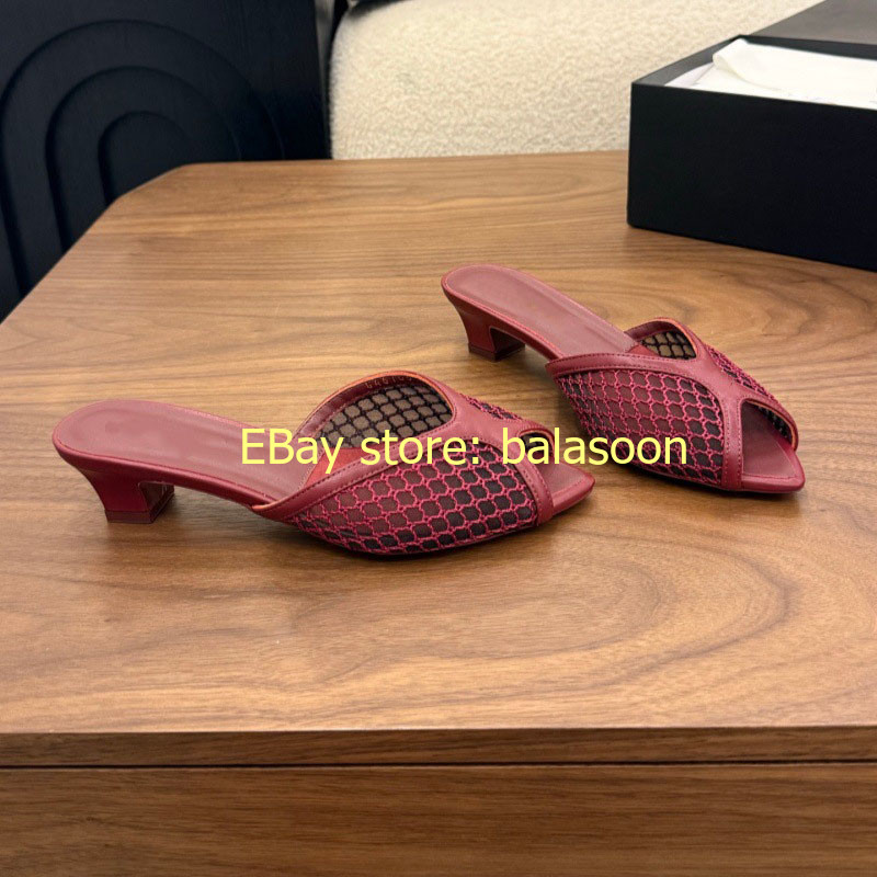 thick-heeled slippers 2026 summer hollow fishmouth high-heeled slippers 35-41