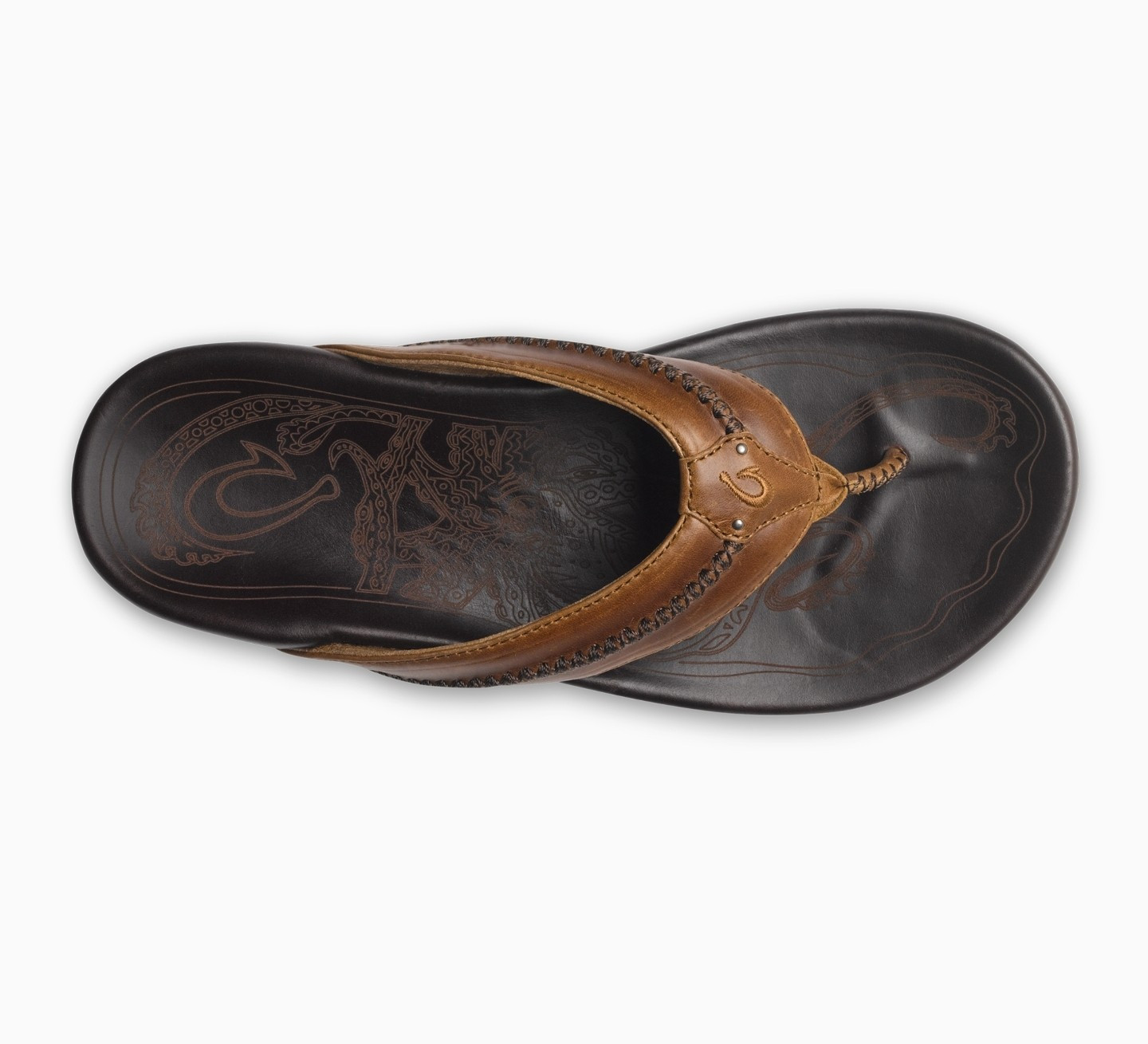 Olukai Mea Ola Leather Sandals – Tan / Dark Java – Size 7-15 Men’s NEW