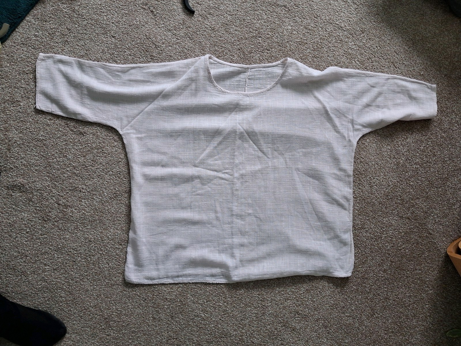 Made In Italy Cotton Top One Size Pale Pink 3/4 Sleeves