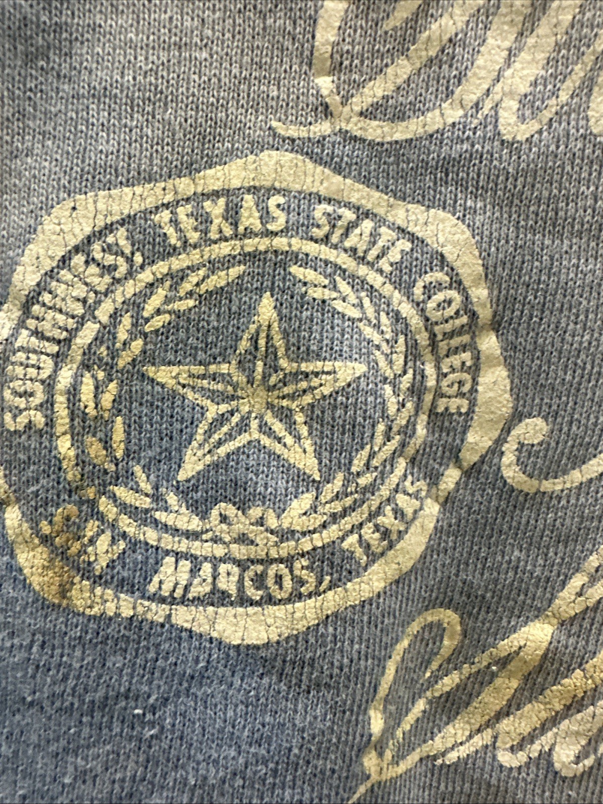 Vtg 50s 60s Southwest Texas State College destroyed thrashed sweatshirt S