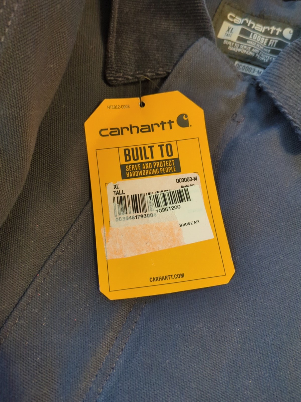 CARHARTT MEN’S LOOSE FIT FIRM DUCK TRADITIONAL COAT Sz MEN XLT DARK NAVY $145