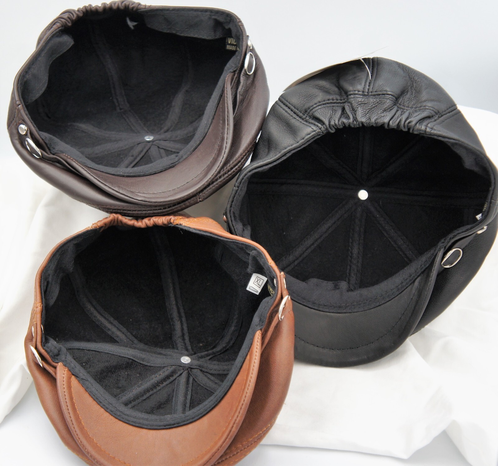 NWT 100% LEATHER Men Gatsby Cap Newsboy Ivy Hat Golf Driving Flat Cabbie S-3XL