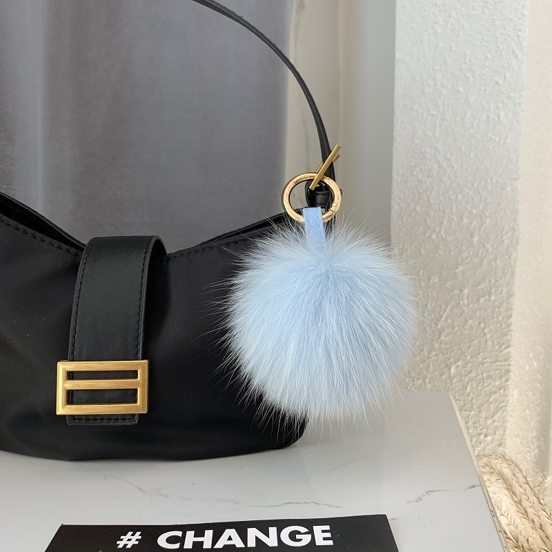 Soft Real Fox Fur Ball Pompom Keychain Keyring Bag Cute Car Phone Pendent Hot