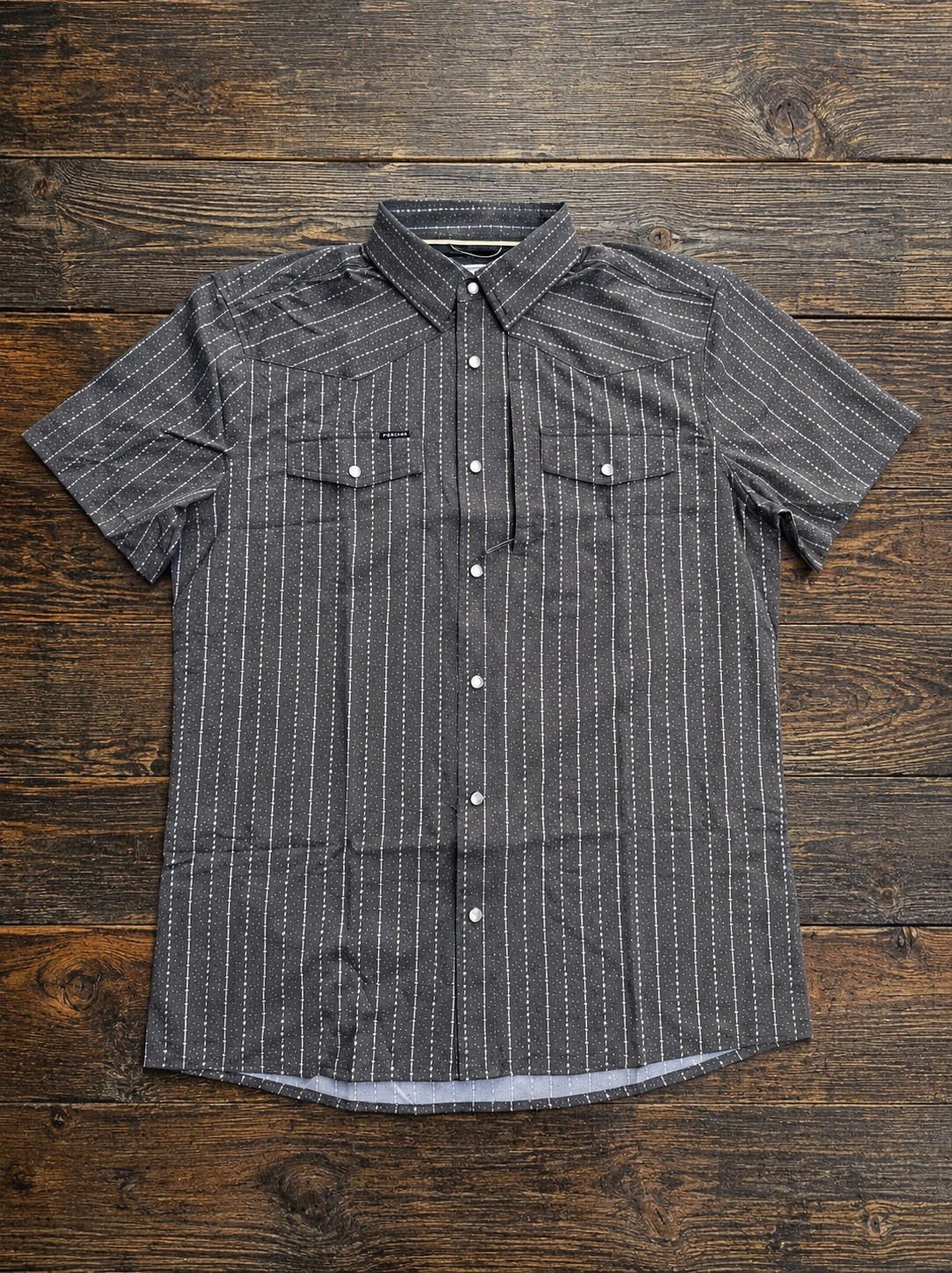 Poncho Men’s Shirt Pearl Snap The Hondo Short Sleeve Medium Slim Fit