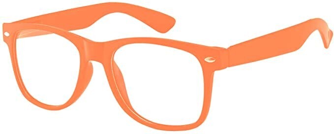 CLASSIC 80s 90s VINTAGE RETRO CLEAR LENS SUNGLASSES SHADES ORANGE FRAME GLASSES