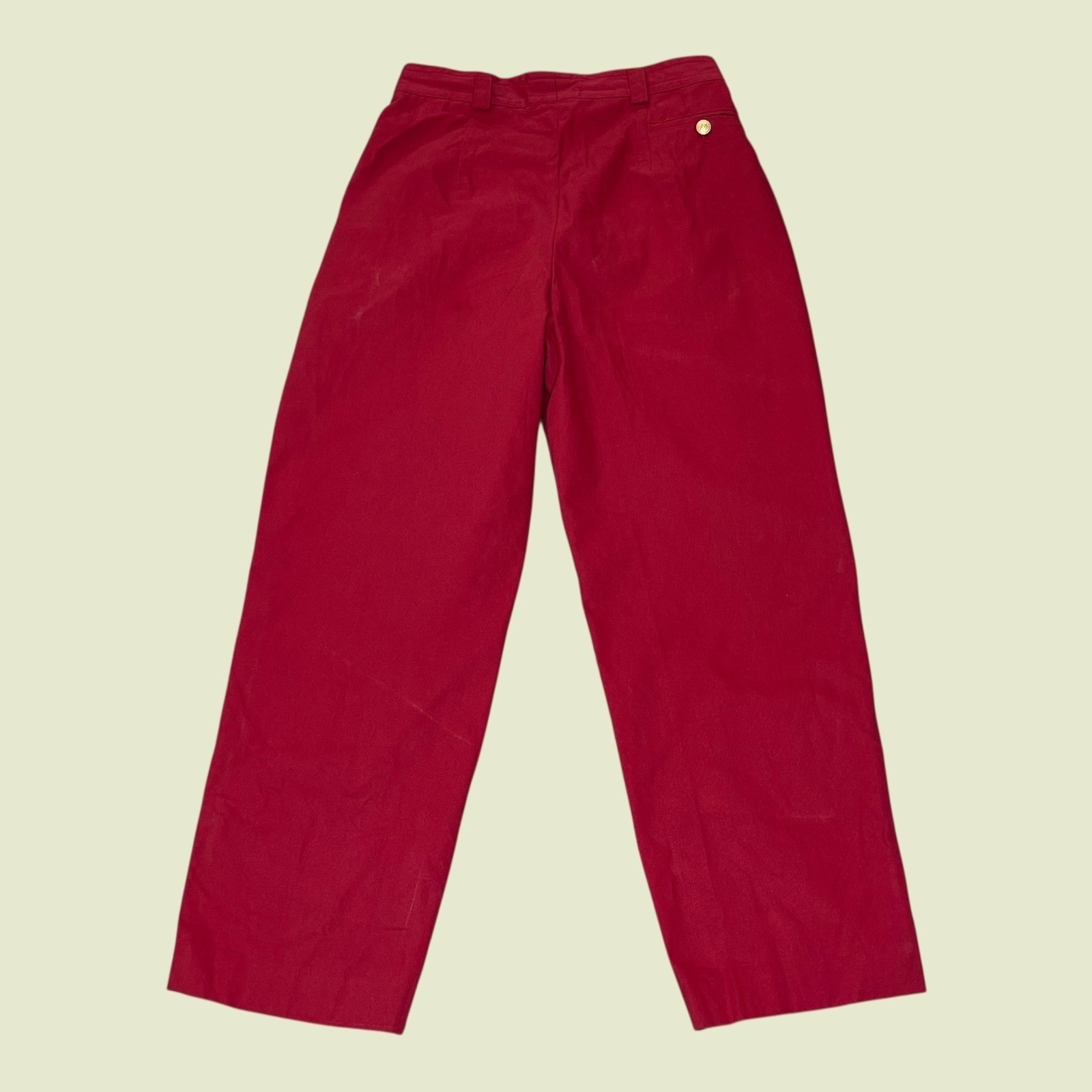 Vintage 80s MONDI West Germany Red High Waisted Pleated Trousers Womens 38 25×25