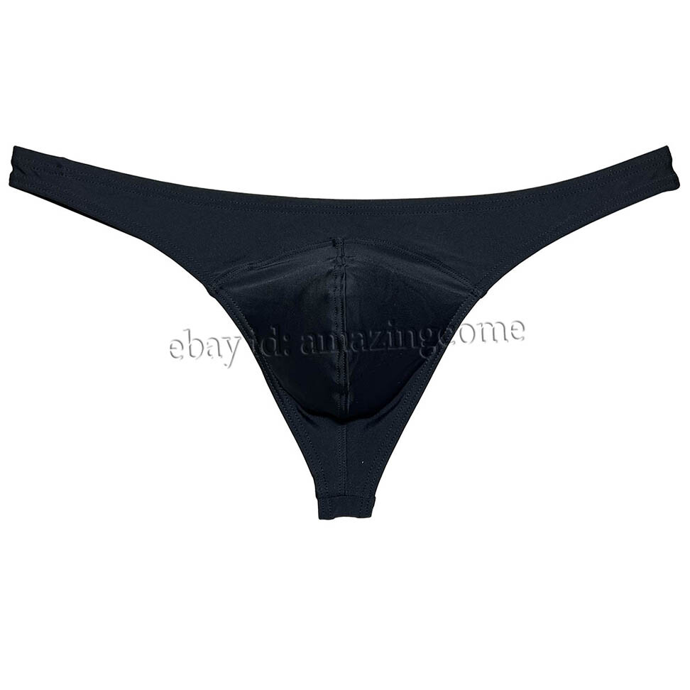 Men’s Matte Swimming Cloth T-back Smooth Thong Underwear Elastic Bikini Tangas