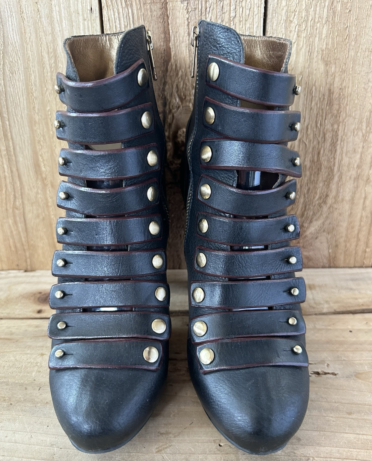 Cynthia Vincent Steampunk Heeled Shoes Sz 7.5 Grunge Hipster Victorian Black
