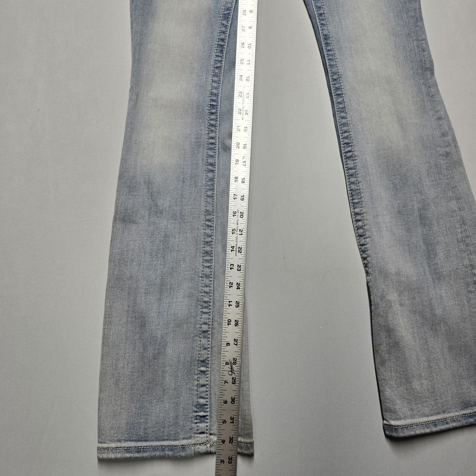 Miss Me Jeans Boot Cut Light Wash Embellished Pockets Sz 26×35 Inseam Je1050b2x