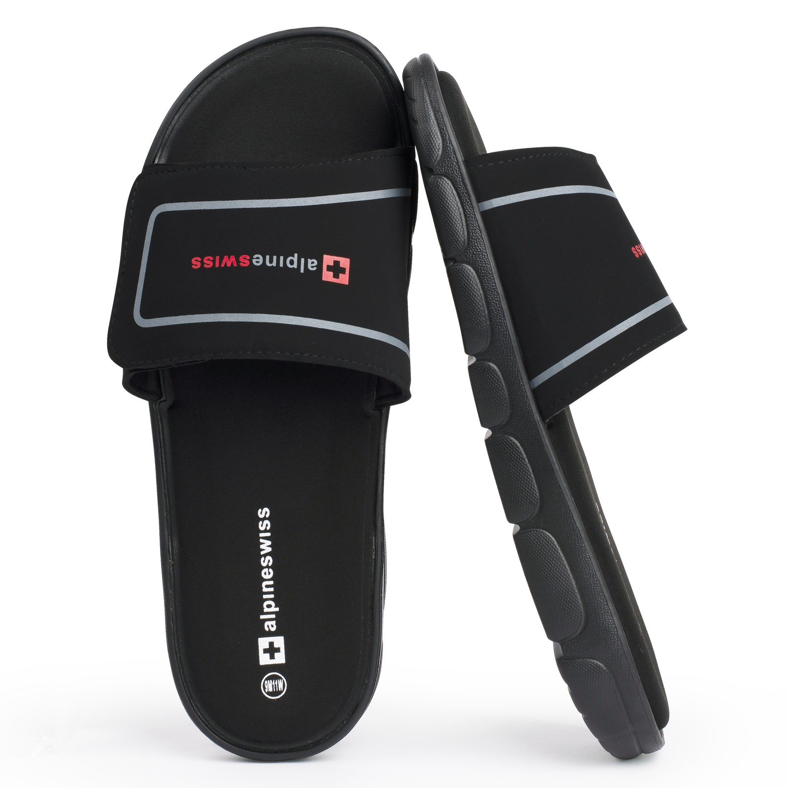 Alpine Swiss Gabe Men Slide Sandals Shock-absorbing foam Insole for Arch