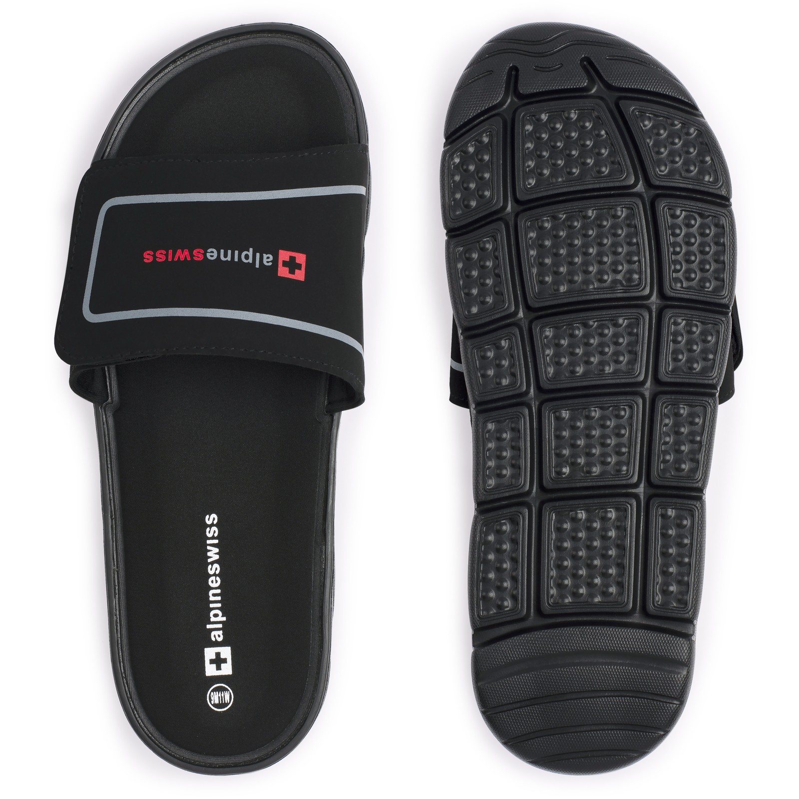 Alpine Swiss Gabe Men Slide Sandals Shock-absorbing foam Insole for Arch