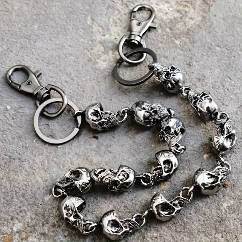 Silvery Skull Jeans Chain Hip Hop Punk Waist Chain Men’s Accessories Alloy