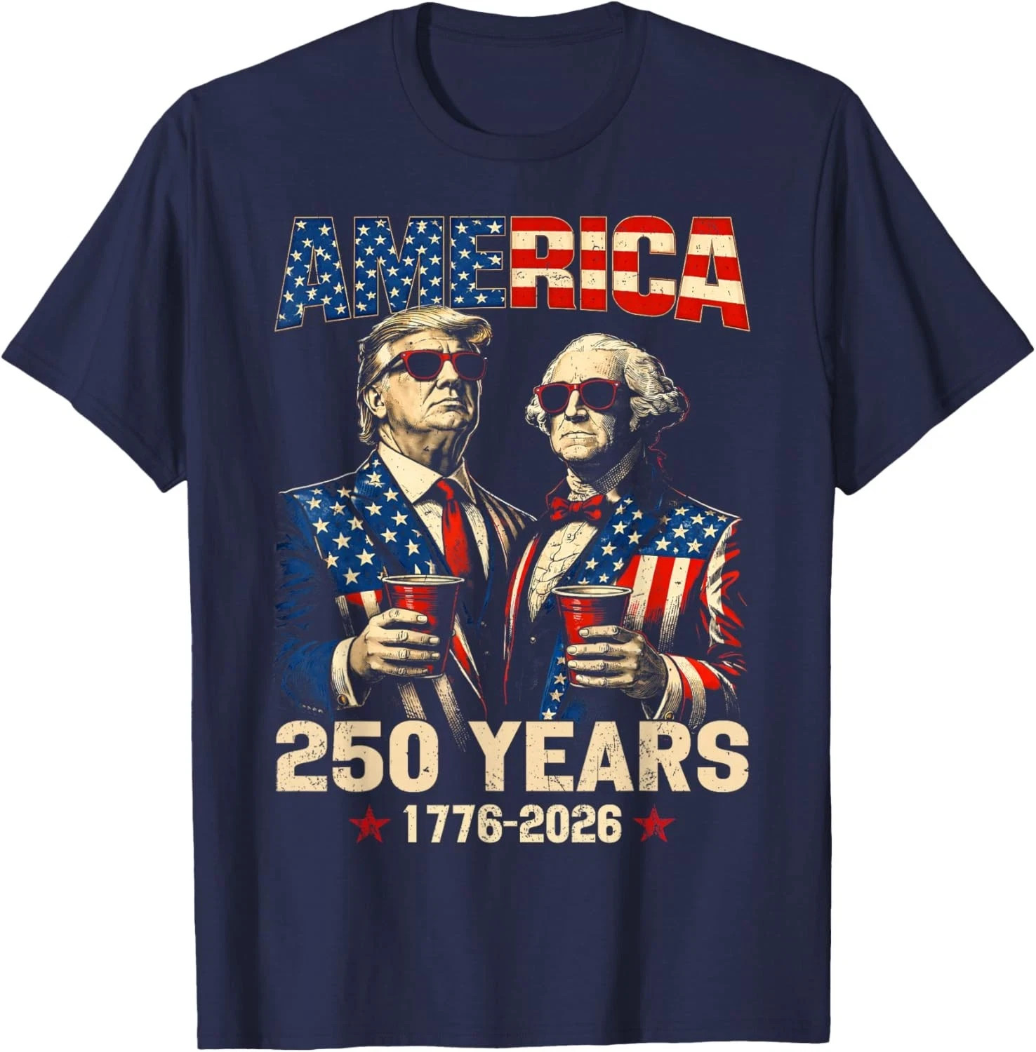 250 Years America Anniversary 250th Funny Trump Washington Unisex T-Shirt