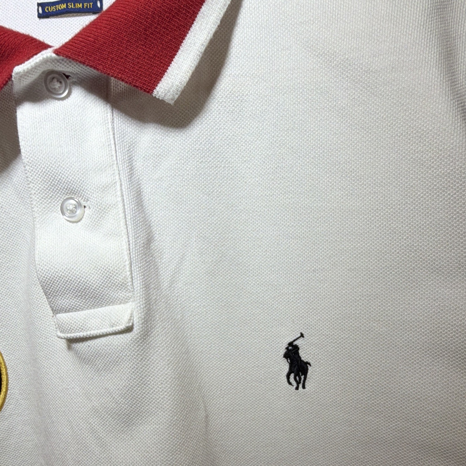 Polo Ralph Lauren Custom Slim Fit Japan Graphic Piqué Polo Shirt White/Red L