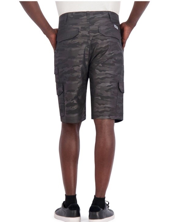 IRON CO. Hybrid Shorts Black Camo Cargo Size 32 NEW