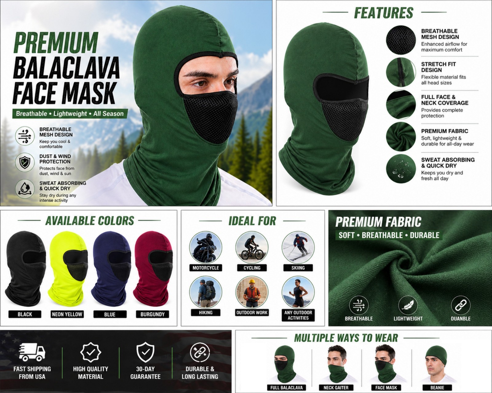 Unisex Balaclava Face Mask Mouth Guard Mask Outdoor Sport Sun Protection