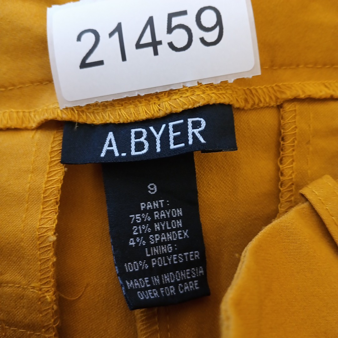 A. Buyer Ankle Pants Womens Size 9 Yellow Skinny Stretch Pockets 30×28 New