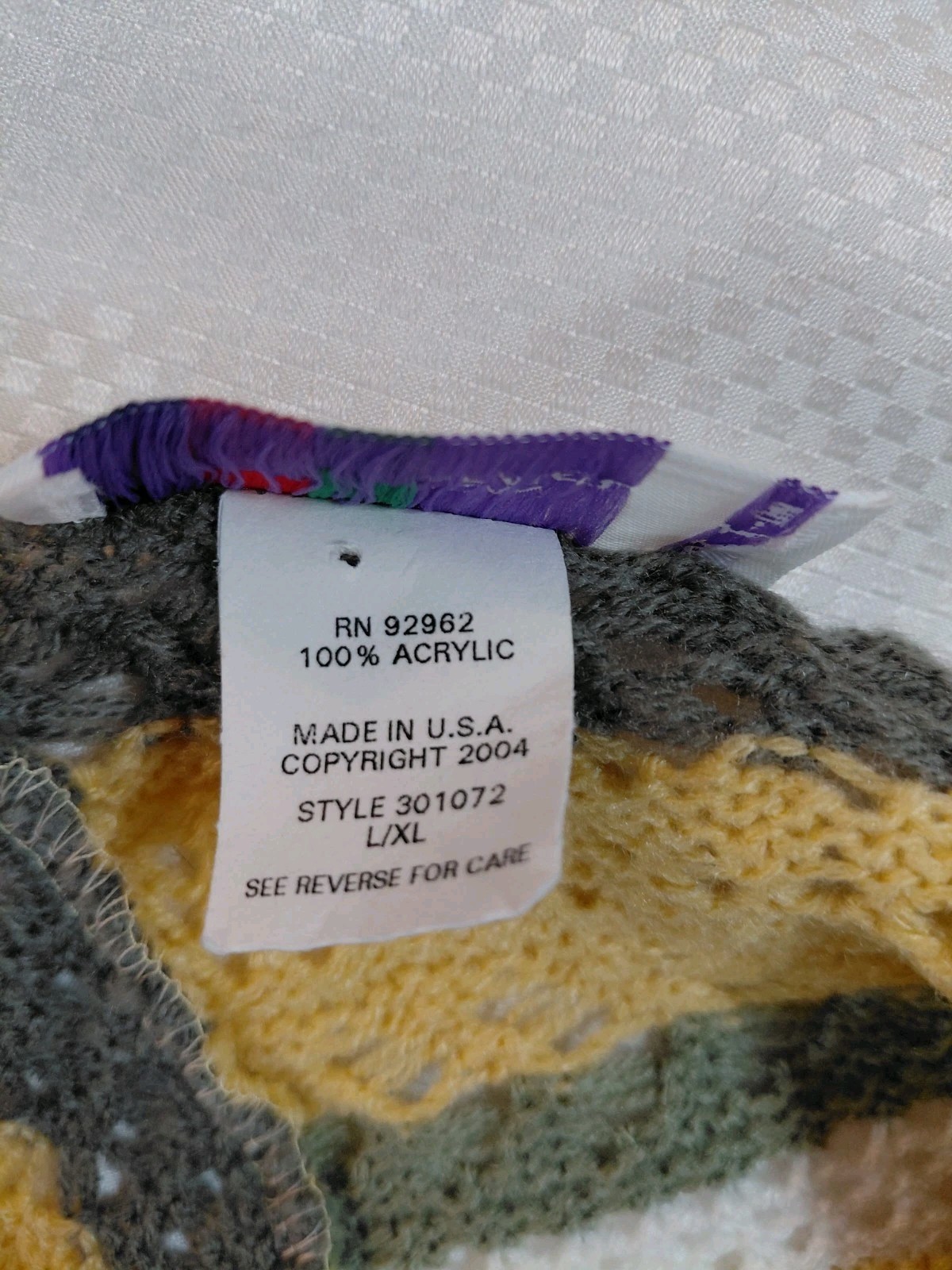 Bohemian Striped Yellow, Gray Acrylic Girls Poncho Large Fringe Made In USA