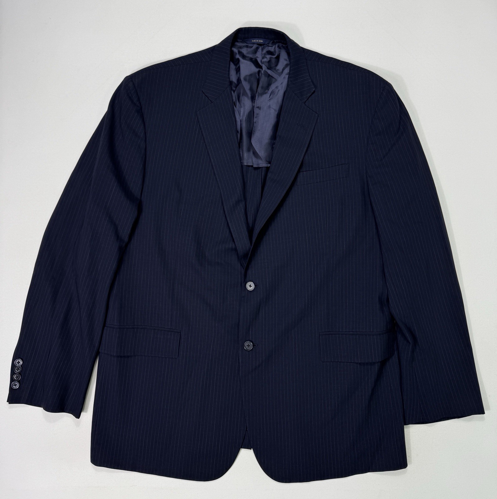 Brooks Brothers Madison BrooksCool Full Canvas Navy Pin Stripe Suit 48L 40×28