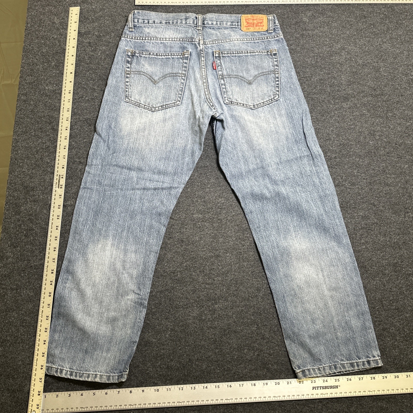 # 78 Levis 505 Regular Fit Jeans Mens 12 Husky Blue Denim Straight Leg 32×27