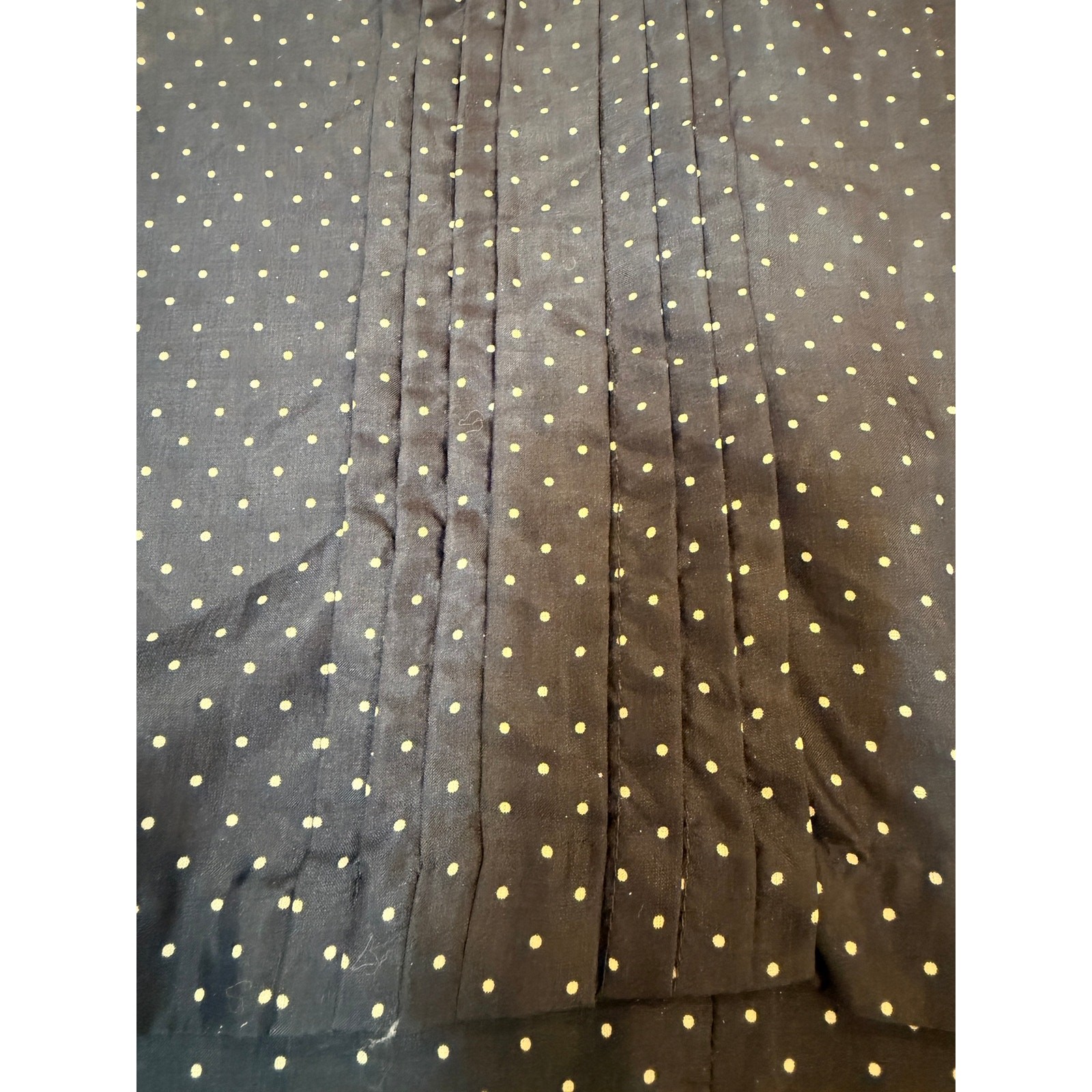 Vtg LANVIN womens navy white polka dot blouse 10 back zip classic old money