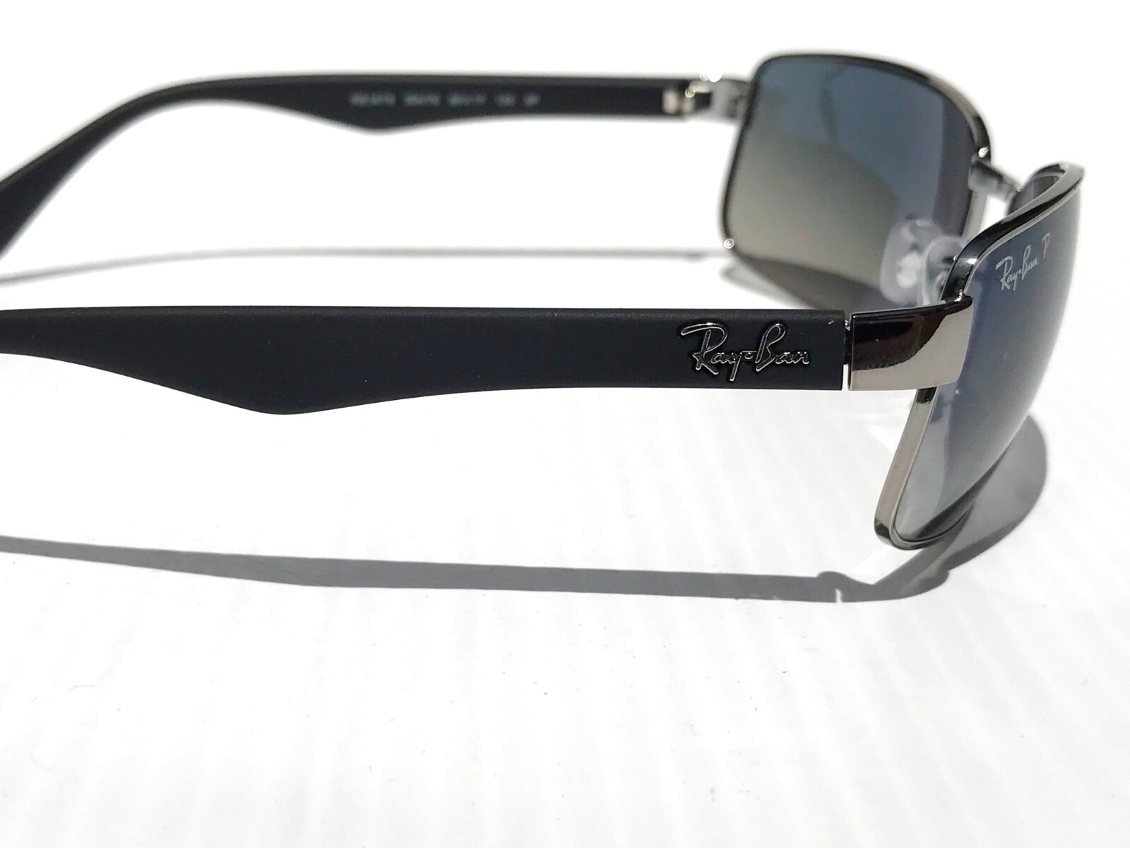 NEW* Ray Ban Gunmetal & Black w POLARIZED Grey Blue Lens Sunglass RB 3478 004