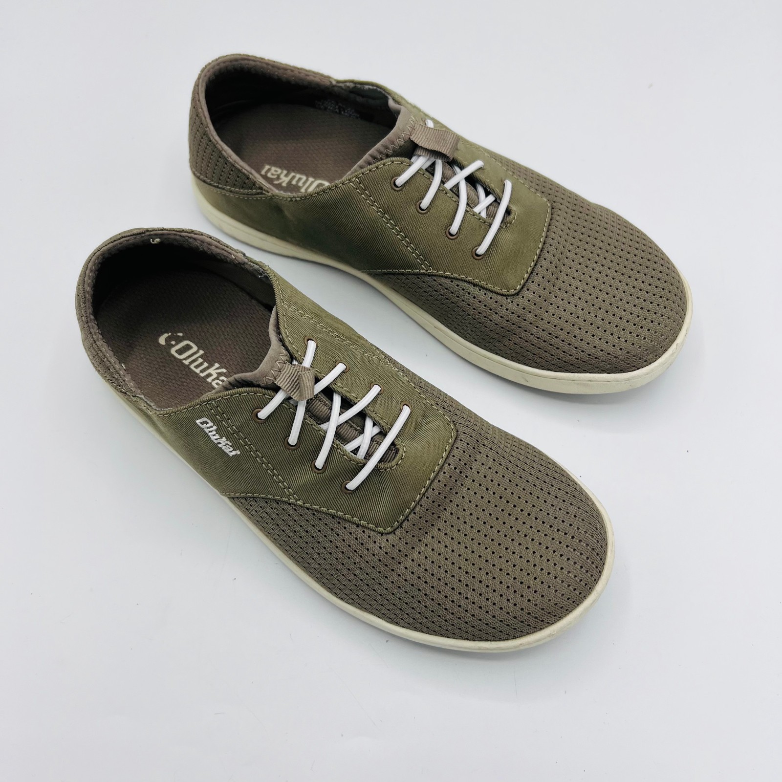 OluKai Nohea Moku Men’s No Tie Boat Shoes Size 7 $120 in Clay Tapa