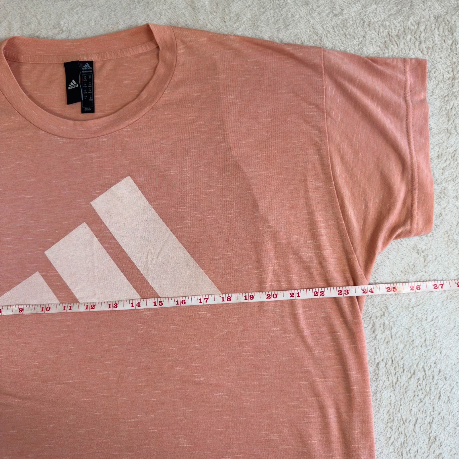Adidas Womens 2X Pink Heather Logo T Shirt Crew Neck Short Sleeve Casual Top