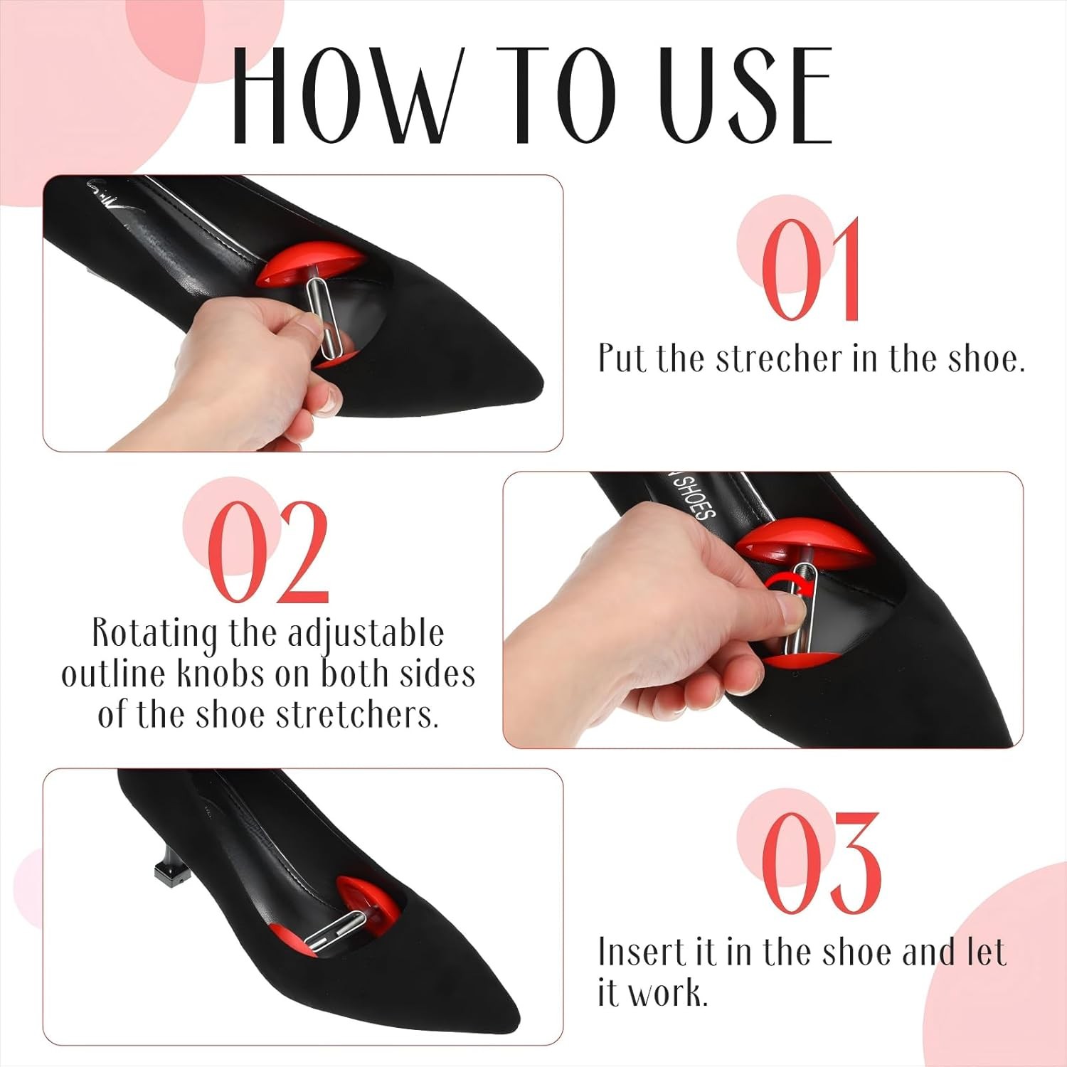 100pcs Adjustable Shoe Stretcher Boot Men Women Size Shaper Expander Widener Lot