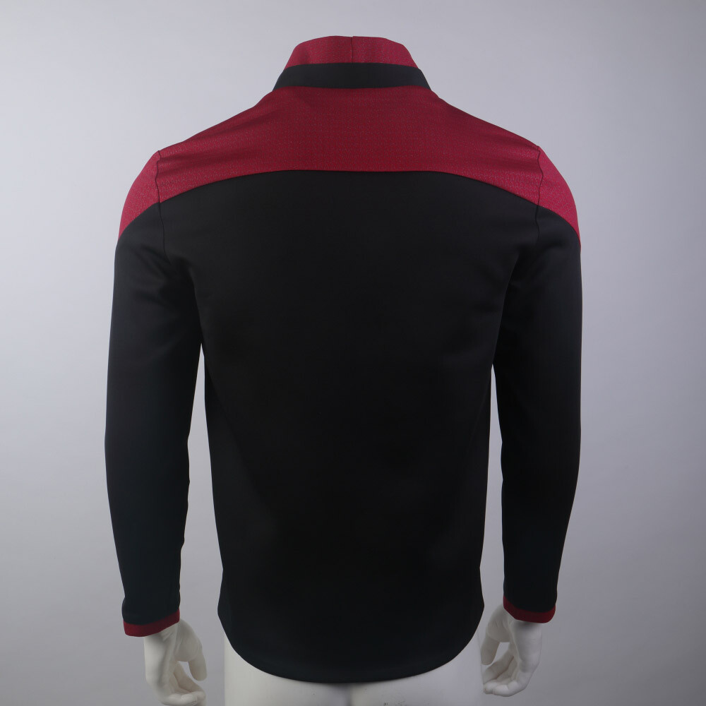 For Picard 3 Red Geordi Gold Blue Dress Uniform Starfleet Jacket Shirts Costume