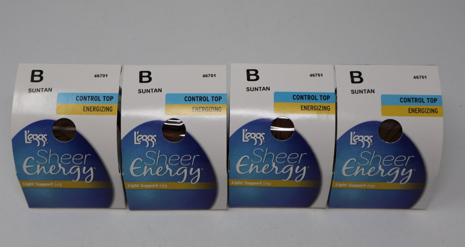 L’eggs Sheer Energy Light Support Leg Control Top Pantyhose Suntan B Lot of 4