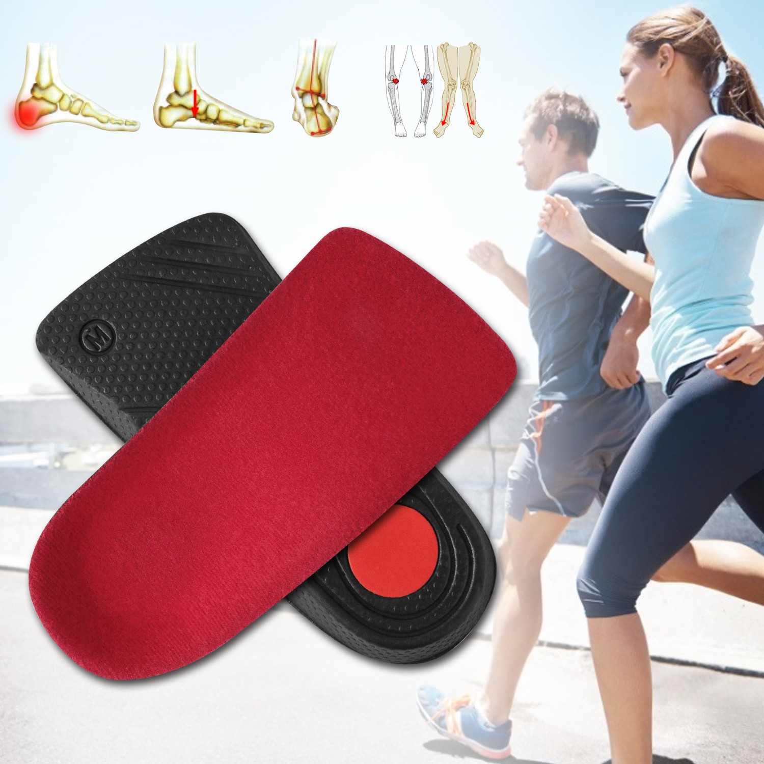 Orthotic Shoe Insoles Inserts Flat Feet High Arch Support Plantar Fasciitis