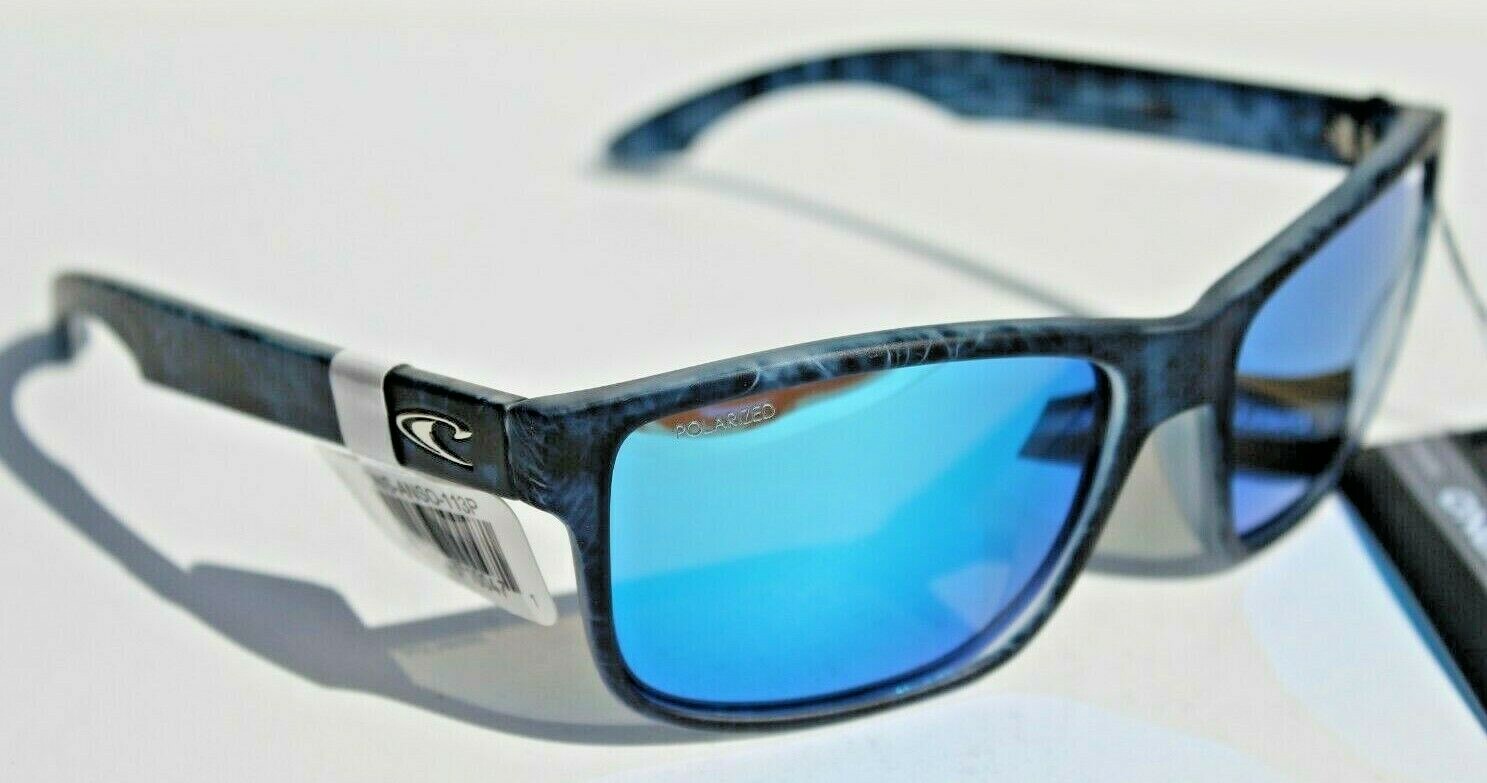 O’NEILL Anso POLARIZED Sunglasses Crystal Liquid/Blue Mirror Surf/Beach NEW