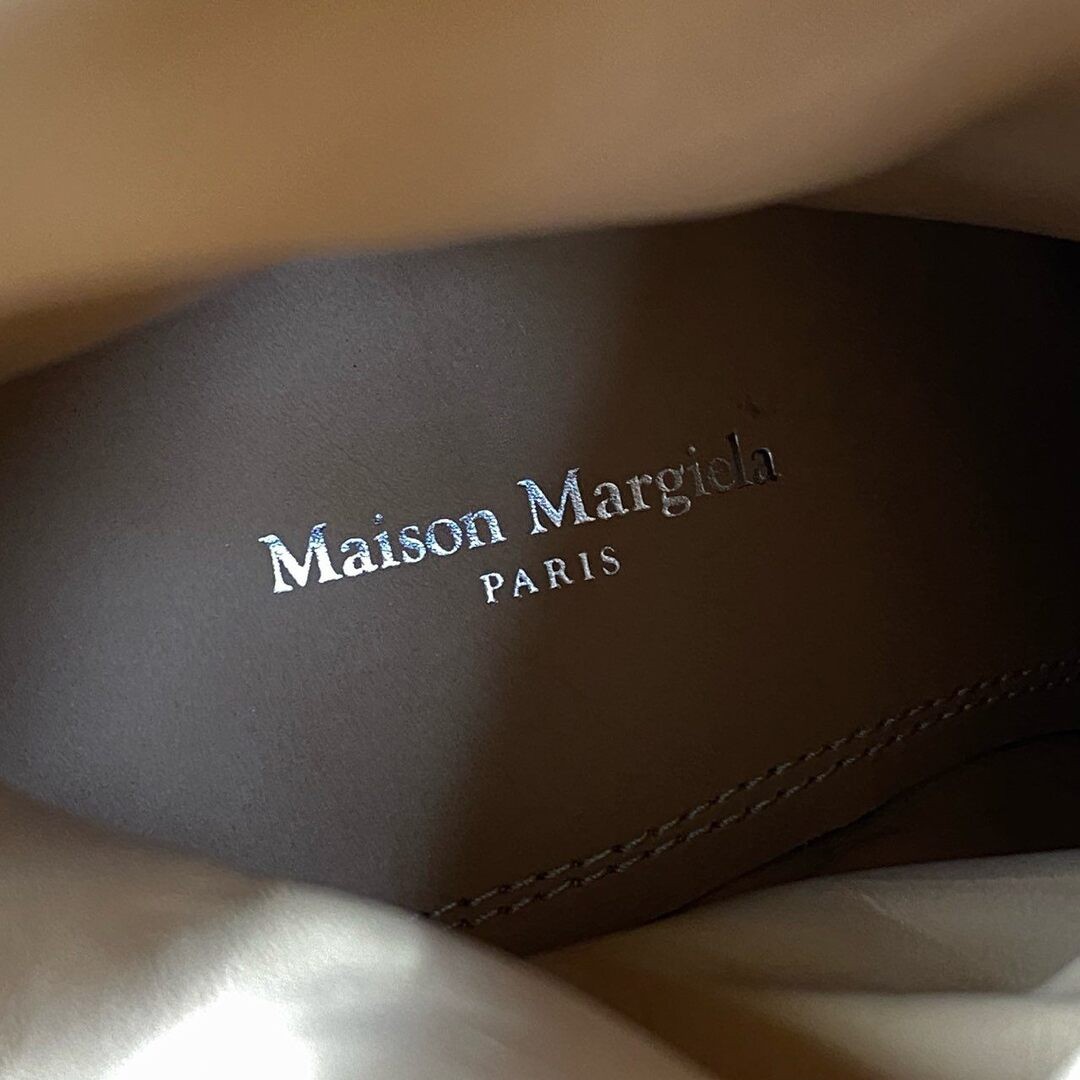 Maison Margiela Tabi Boot Size 37 1 2 Cream Leather Womens TA1 Used AYAN-0