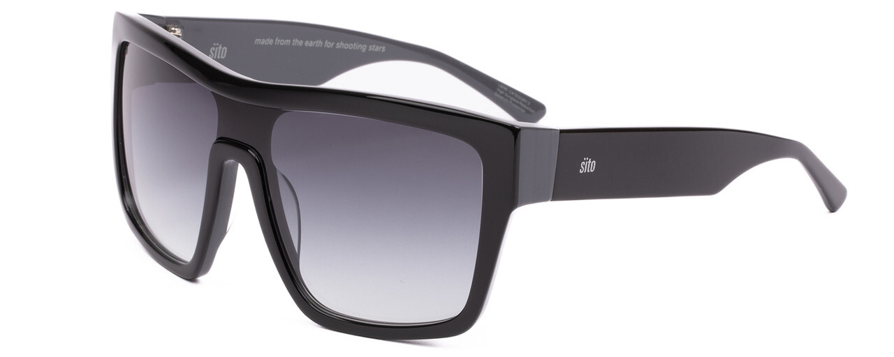 SITO SHADES ONYX Women’s Designer Sunglasses in Black Gray/Shadow Gradient 132mm