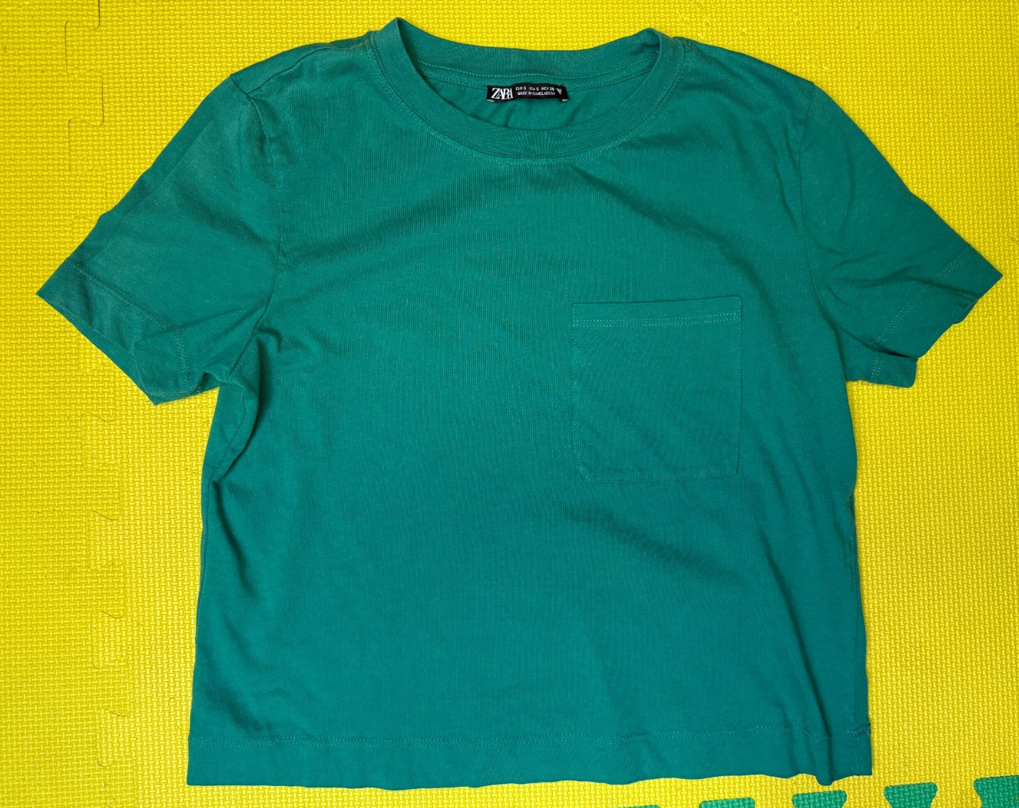 Zara pocket green cotton t-shirt size S